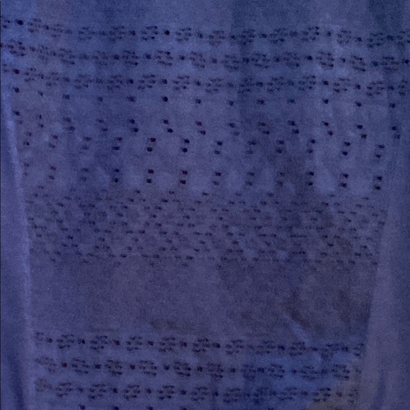 Lucky Brand Blue Ribbed Blouse with 3/4 Sleeves - Picture 4 of 4